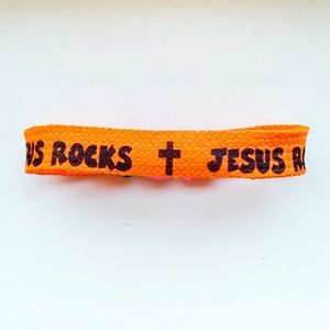 Fluorescent orange Jesus Rocks bracelet